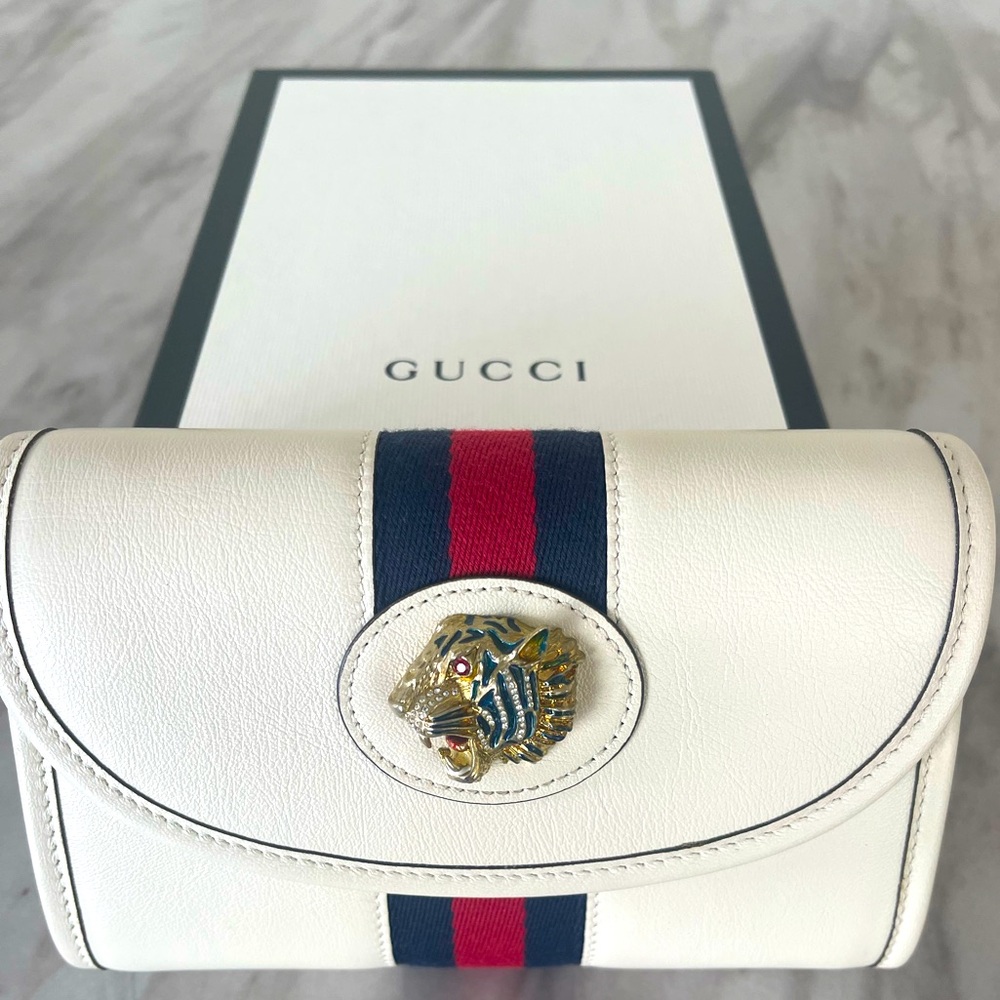 Gucci Rajah White Leather Crossbody Bag